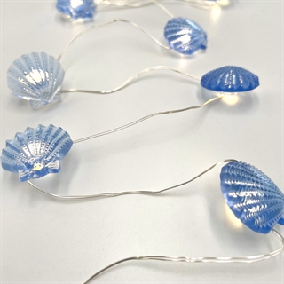 LED kobber lyskæde med muslingeskaller - 2m, 3m